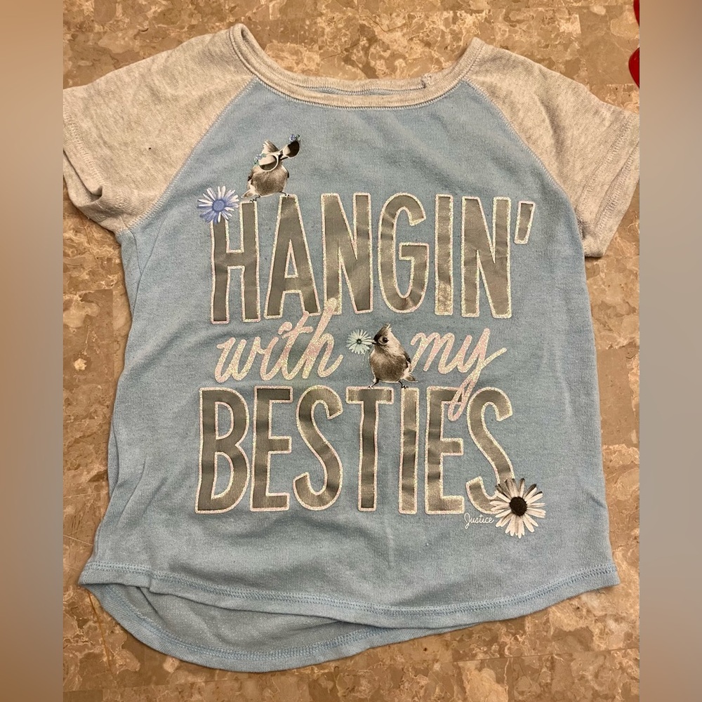 Justice “Hangin’ with my Besties” short-sleeve shirt - size 10